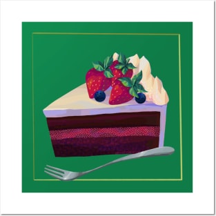 Strawberry Cake I Posters and Art